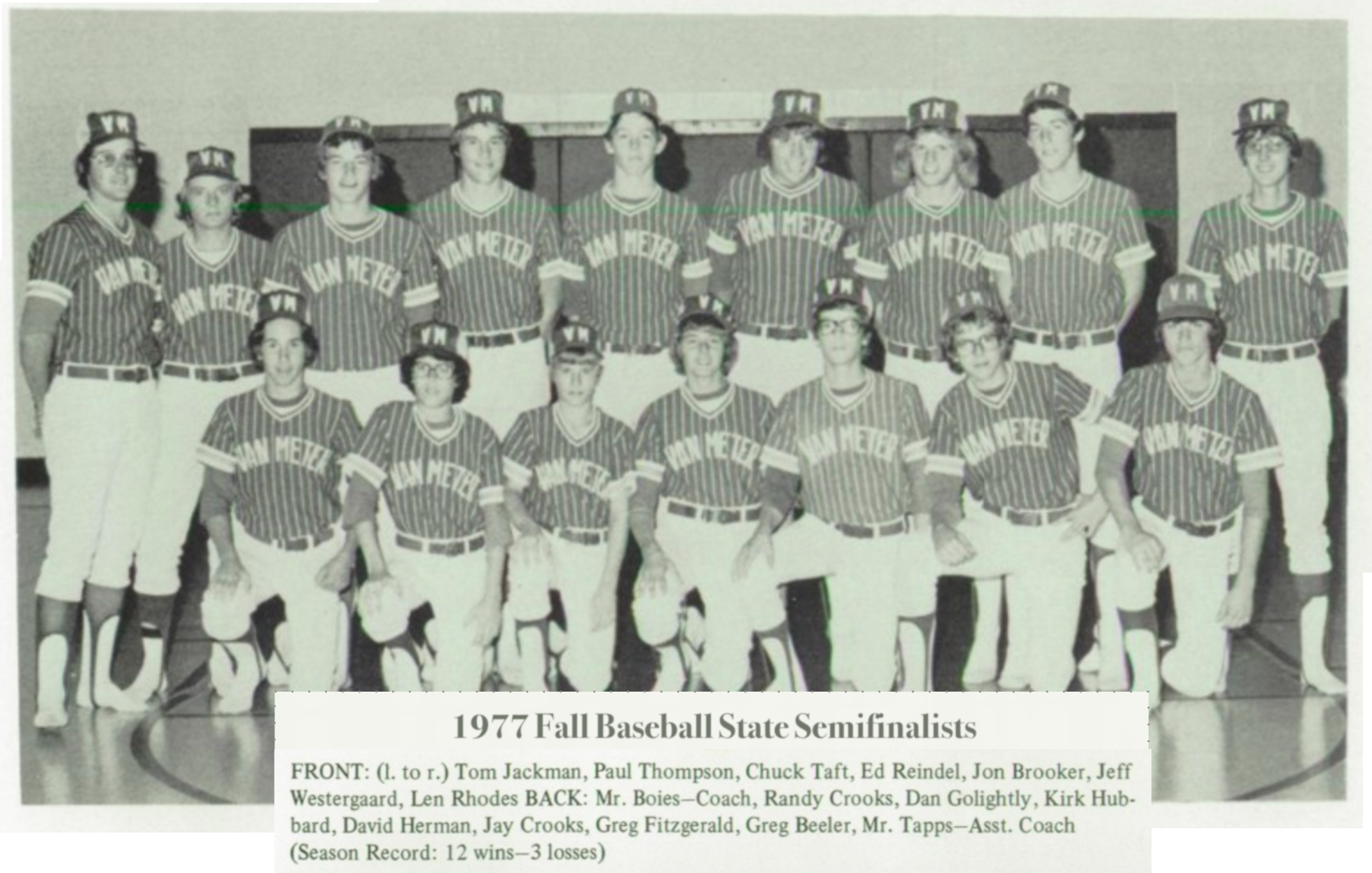 1977 Fall baseball